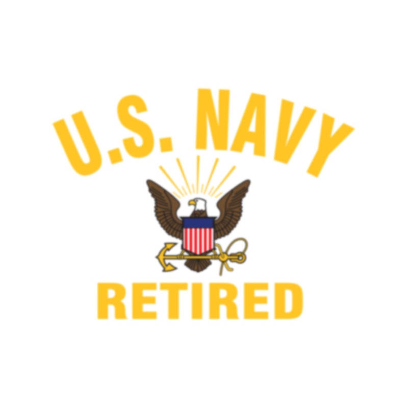 US Navy Retired Logo Heat Transfers Sticker Yellow One Size