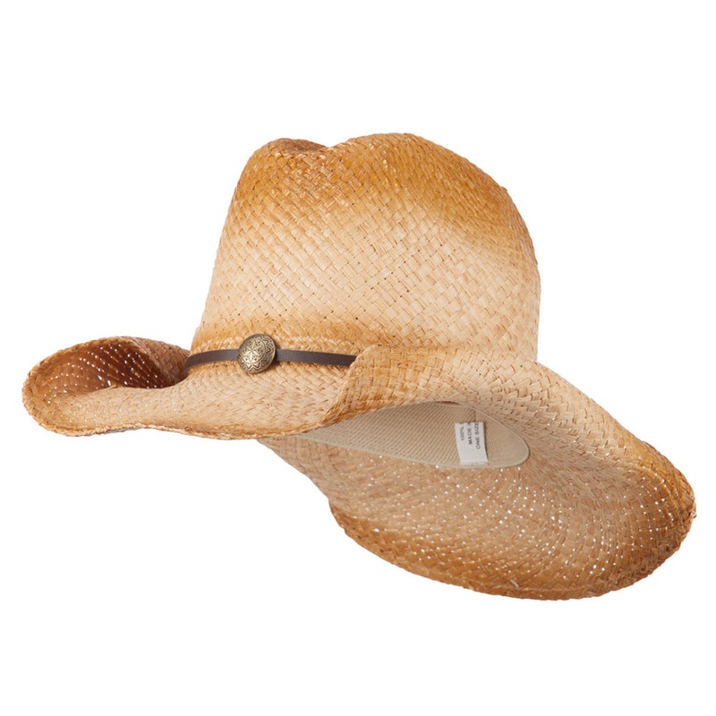 Women’s Stained Raffia Cowboy Hat Natural Medium