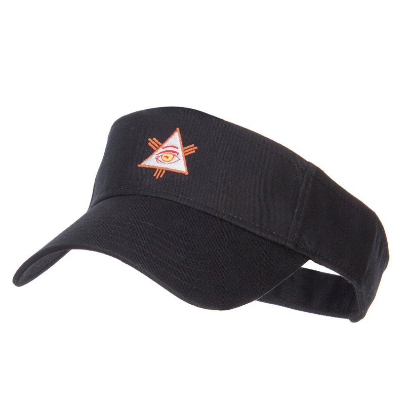 All Seeing Eye Embroidered Sun Visor Black One Size