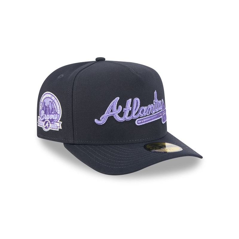 Atlanta Braves Navy Lavender 59FIFTY A-Frame Fitted Hat 7