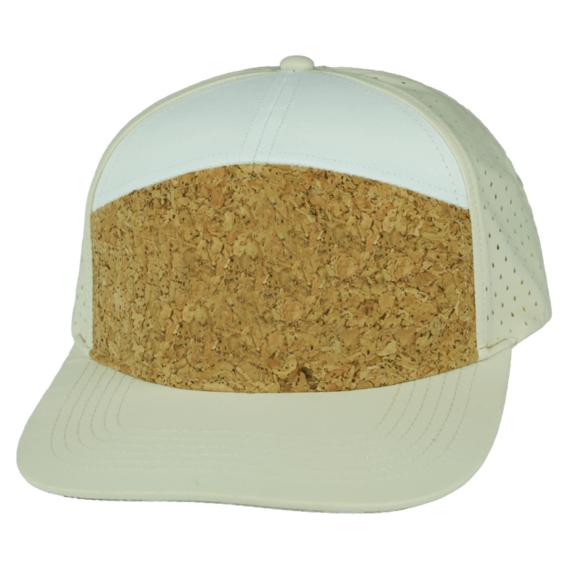 Blank – 7 Panel – Cork – Cream / White (Unisex – Laser Mesh