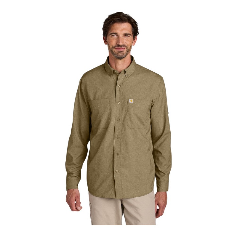 Carhartt CT107106 Force Sun Defender Long Sleeve Shirt Dark Khaki S