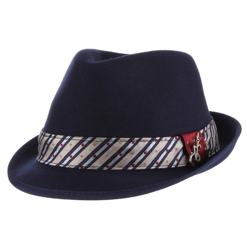 Carlos Santana Hats Notes Crushable Wool Felt Trilby Hat – Royal Blue Small/Medium