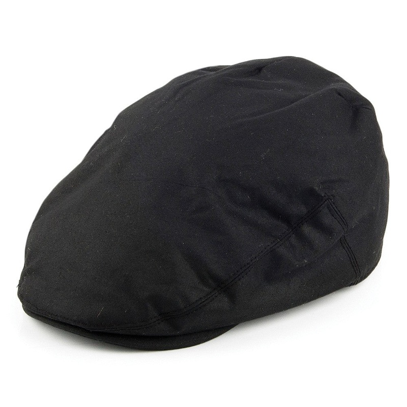 Failsworth Hats Waxed Cotton Flat Cap – Black 55