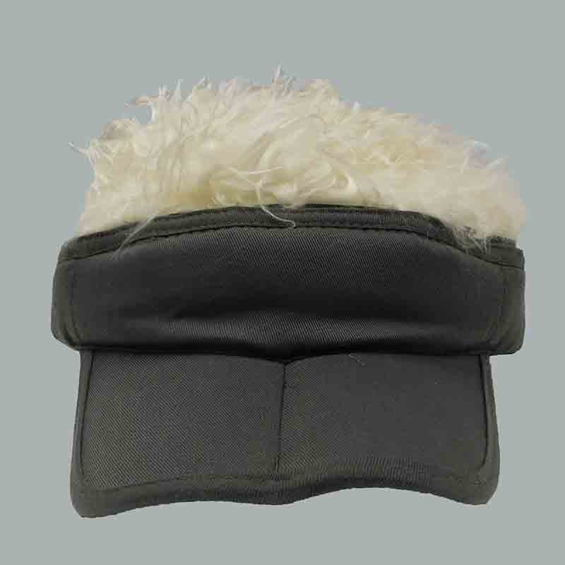 Flair Hair Foldable Sun Visor Cap with Removable Spiked Hair Olive / Blond