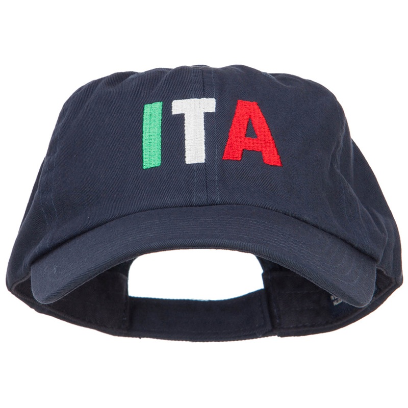Italy ITA Flag Embroidered Low Profile Cap Navy One Size