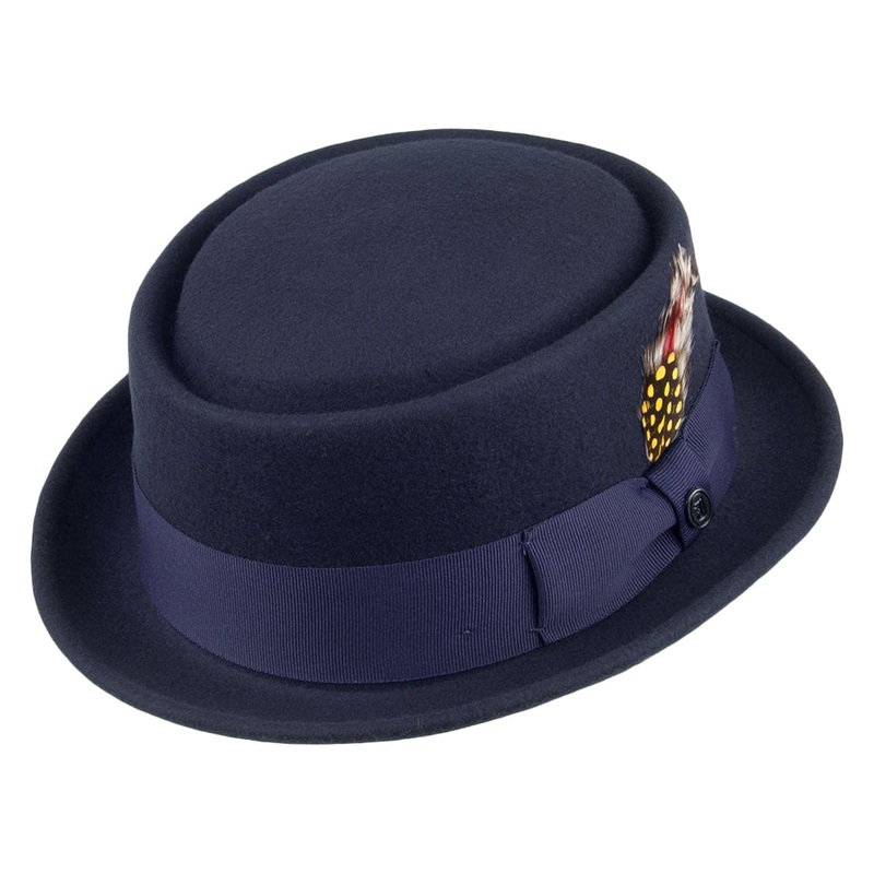 Jaxon & James Crushable Wool Pork Pie Hat – Navy Blue S