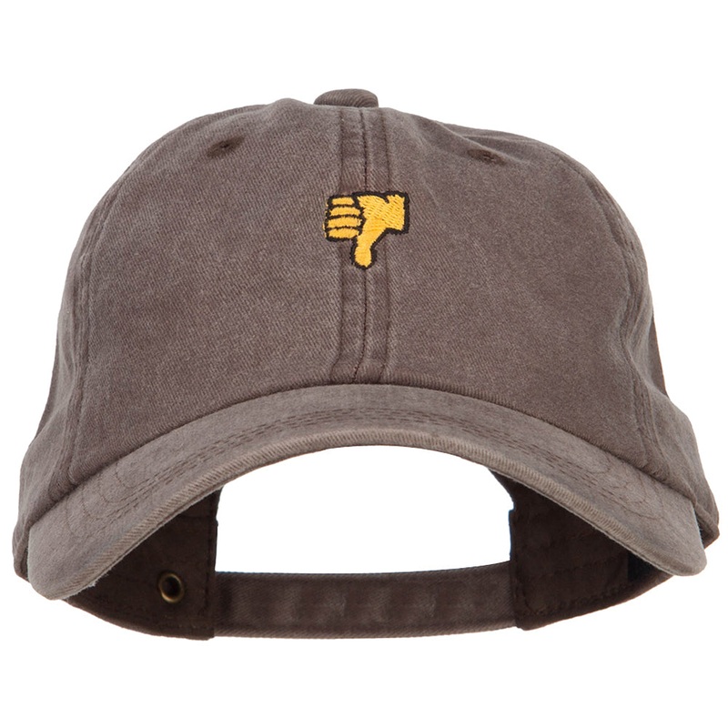 Mini Thumbs Down Embroidered Unstructured Dyed Cap Brown One Size