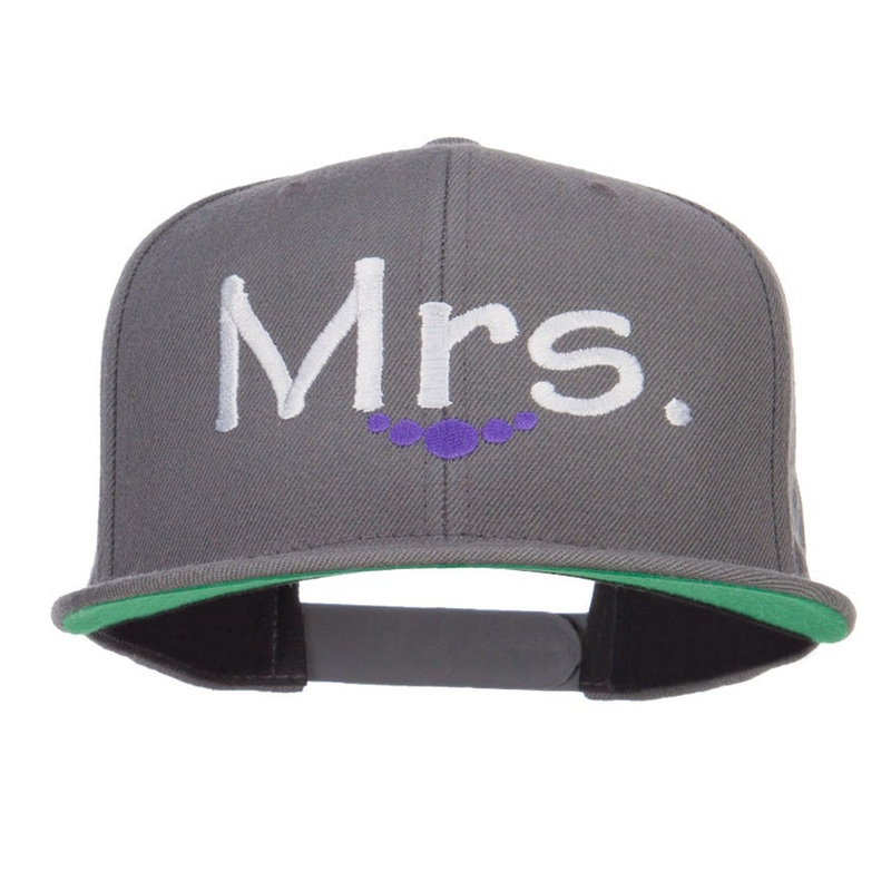 Mrs Embroidered Snapback Cap Dk Grey One Size
