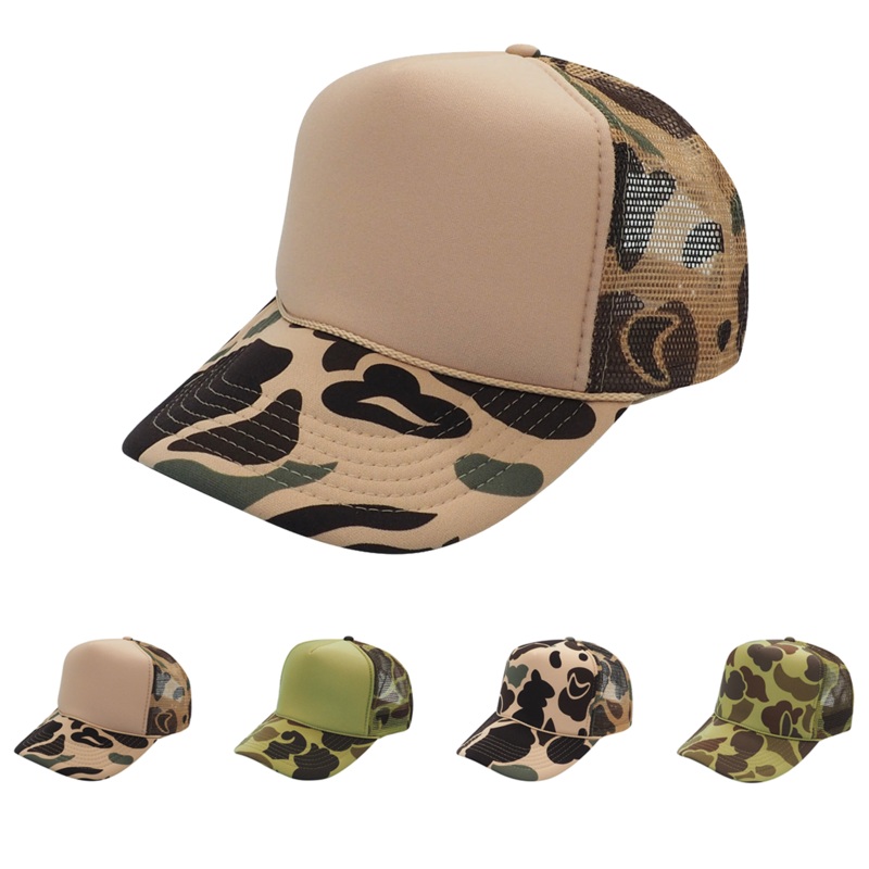Nissun Camo Camouflage Foam Trucker Hat 5-Panel Trucker Cap – CSC CPC Brown Camo