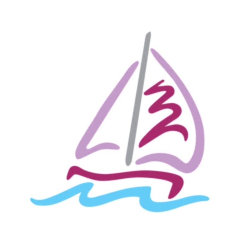 Sailboat with Wave Symbol Heat Transfers Sticker Pink One Size