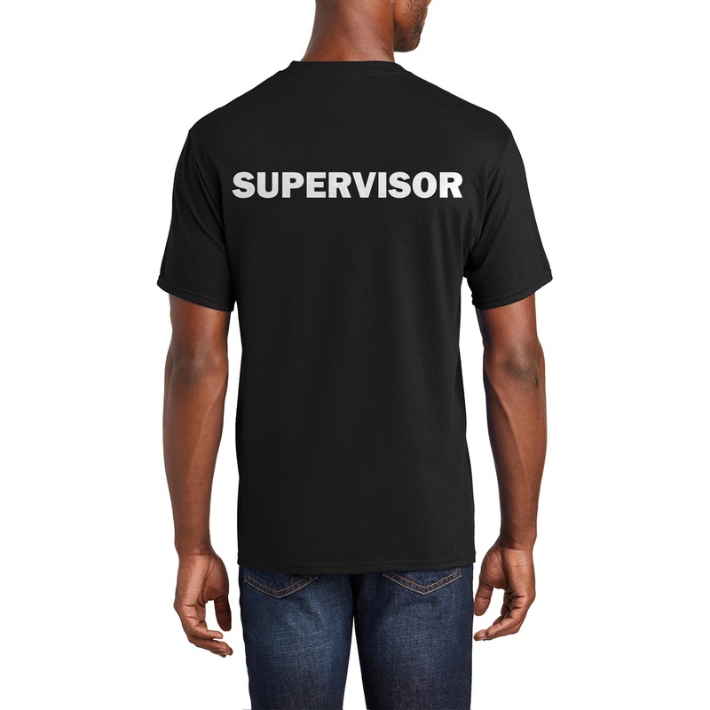 Supervisor Large Graphic Men’s Premium  Crew Neck Tee Shirt Jet Black S