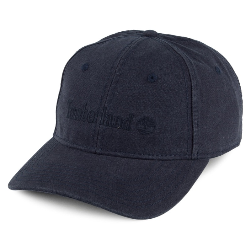 Timberland Hats Embroidered Baseball Cap – Tonal Navy Logo Adjustable