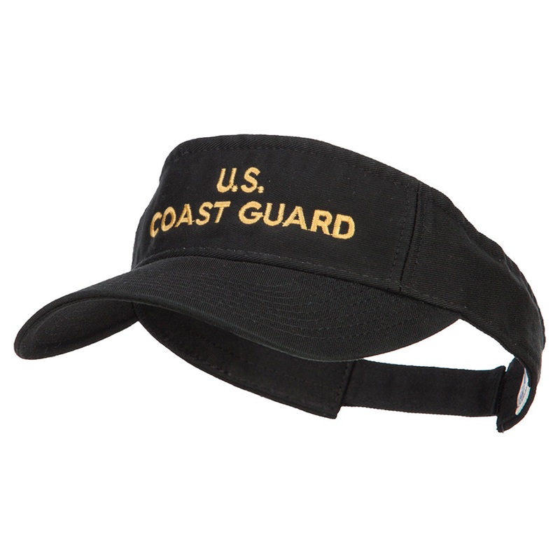 U.S. Coast Guard Embroidered Pro Style Cotton Washed Visor Black One Size