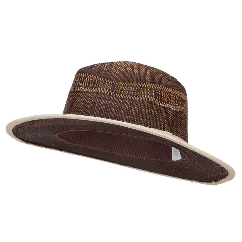 Women’s Woven Paper Fedora Brown One Size
