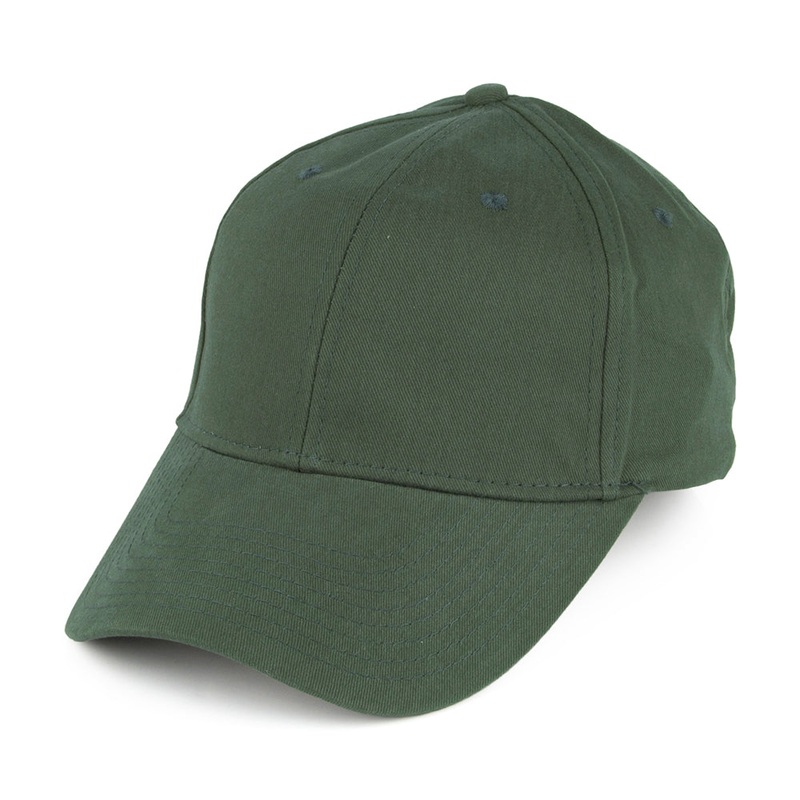 Brushed Cotton Baseball Cap – Green Adjustable
