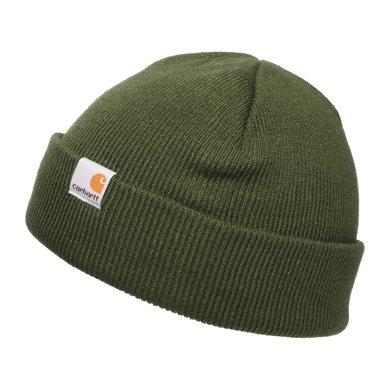 Carhartt WIP Hats Stratus Short Watch Beanie Hat – Olive 1-Size