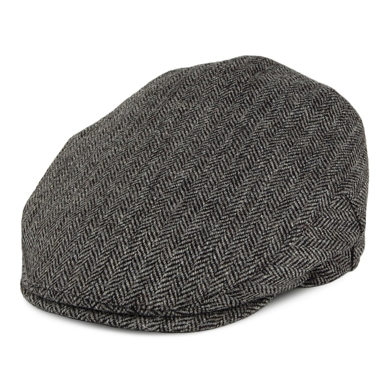 Christys Hats Bespoke Juventus Herringbone Flat Cap – Grey S