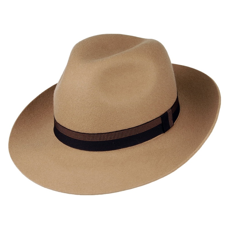 Christys Hats Grosvenor Wool Felt Fedora Hat – Camel 55