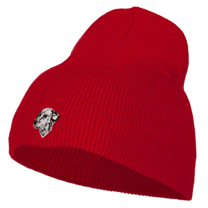 Dalmatian Embroidered Short Beanie Red One Size