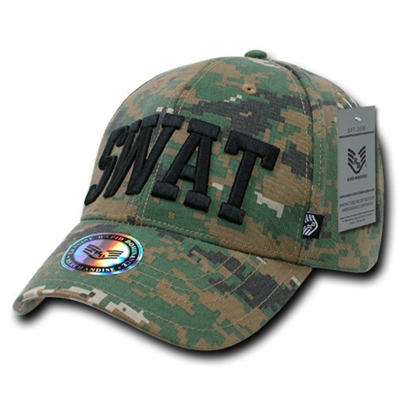 Digital Camo SWAT Hat Baseball Cap Police Camouflage – Rapid Dominance 943 Woodland Digital Camo