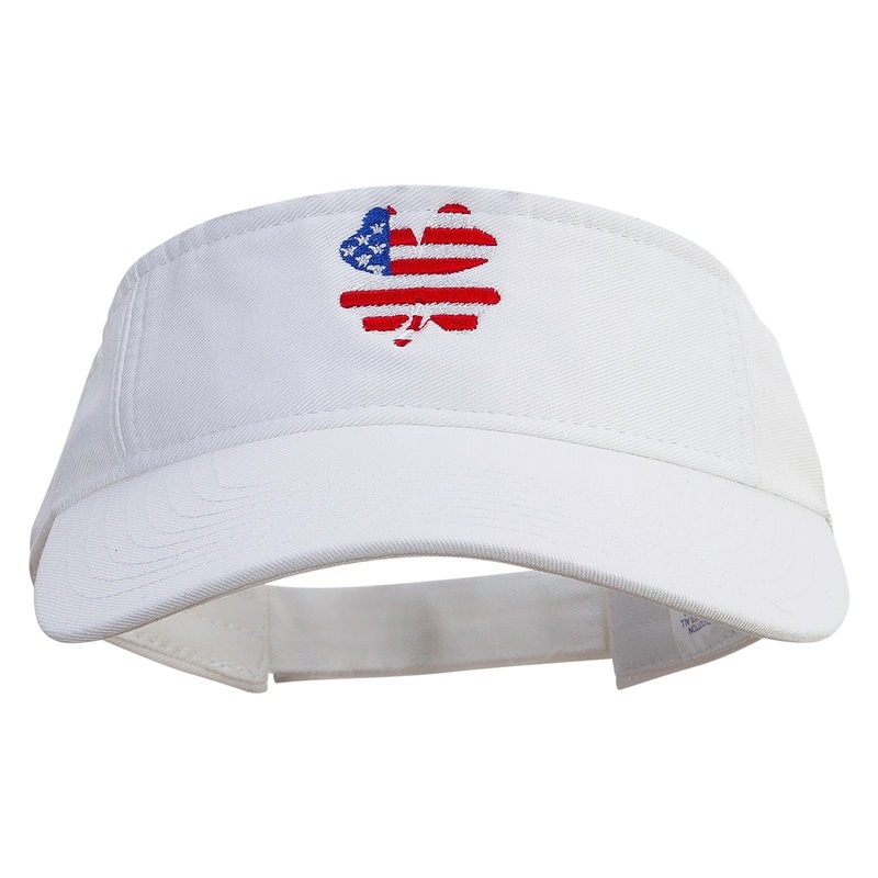 Irish American Flag Embroidered Pro Style Cotton Twill Washed Visor White One Size