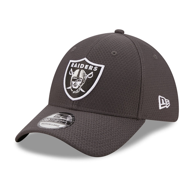 New Era 39THIRTY Las Vegas Raiders Baseball Cap – NFL Hex Tech – Grey Small/Medium