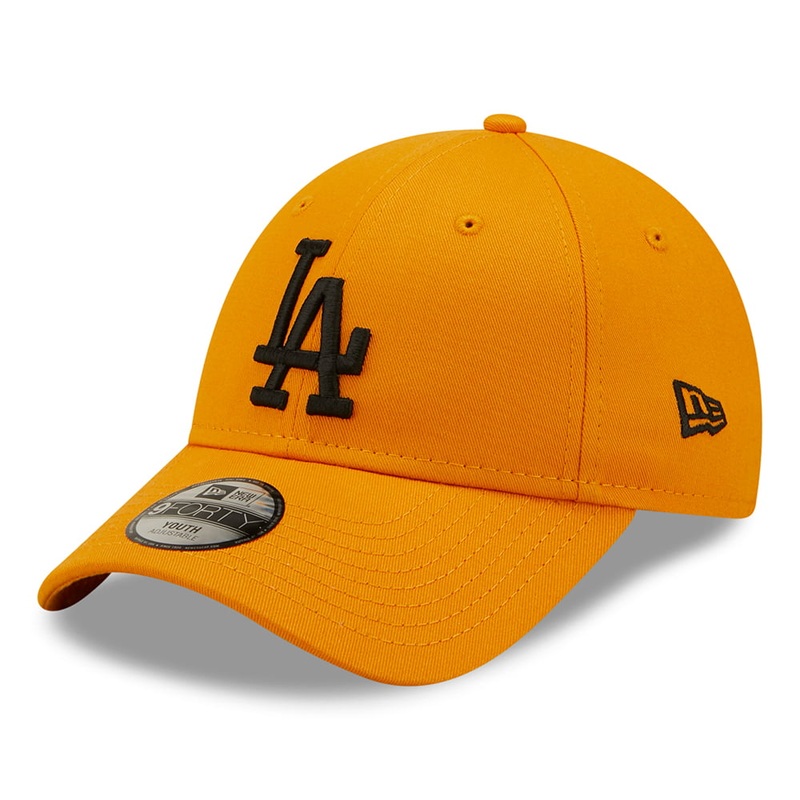 New Era Kids 9FORTY L.A. Dodgers Baseball Cap – MLB League Essential – Orange-Black CHILD ADJ.
