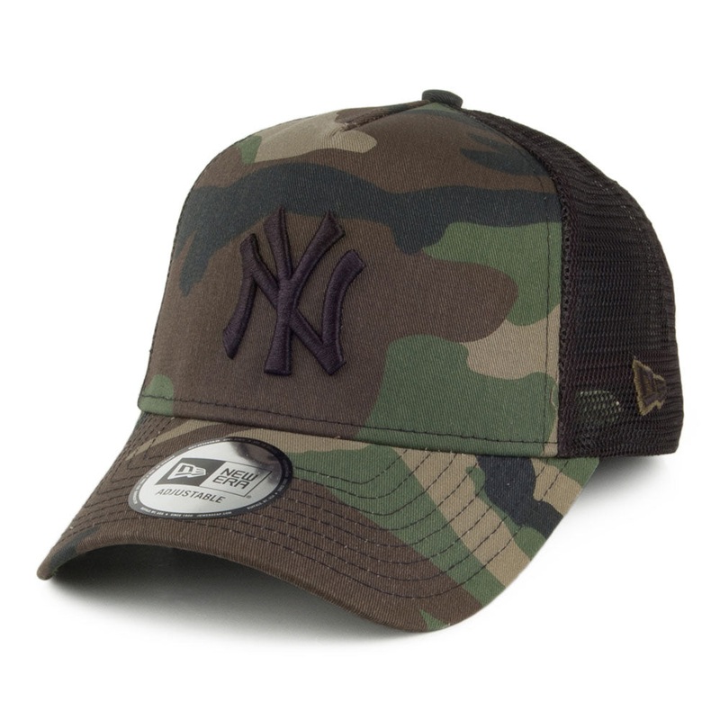 New Era New York Yankees A-Frame Trucker Cap – MLB Clean Trucker – Camouflage Adjustable