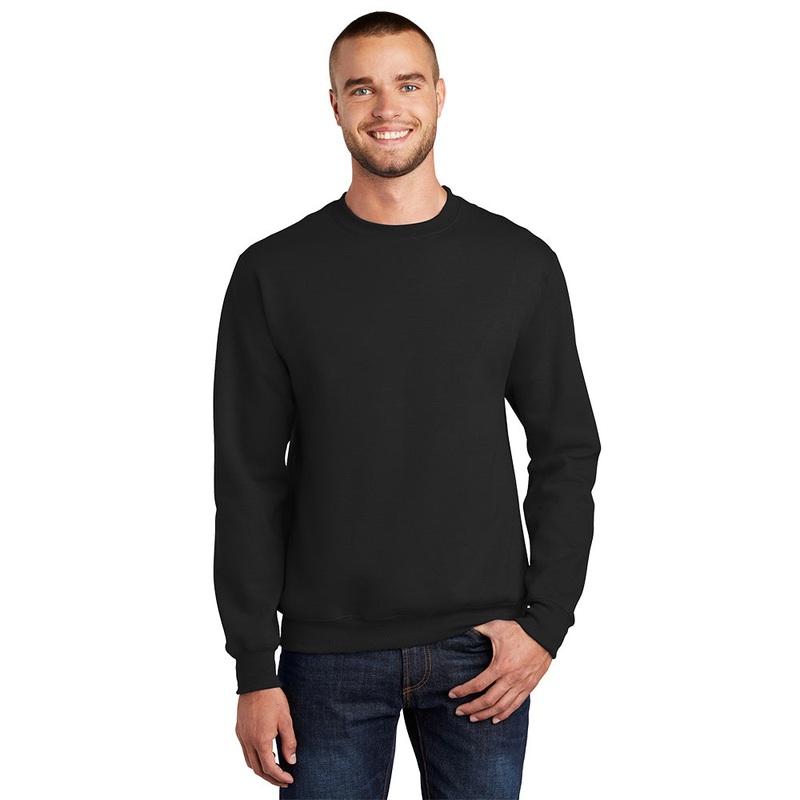 Port & Company PC90 Essential Fleece Crewneck Sweatshirt – Jet Black Jet Black S