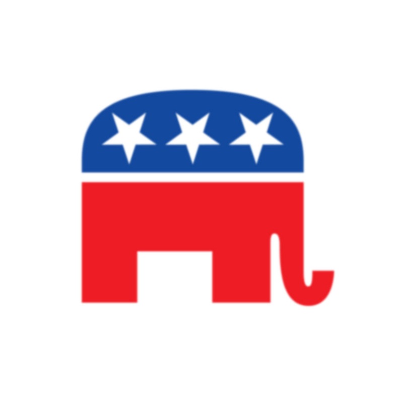 Republican Elephant Symbol Heat Transfers Sticker Red White Blue One Size