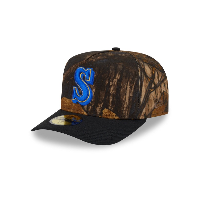 Seattle Mariners Ripstop Camo 59FIFTY A-Frame Fitted Hat 7