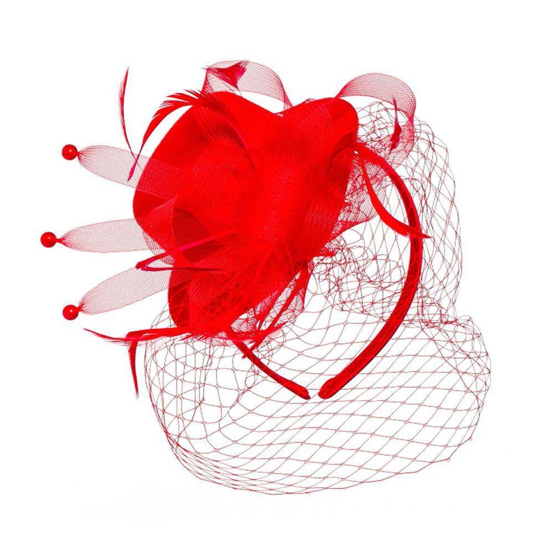 Small Hat Fascinator Red