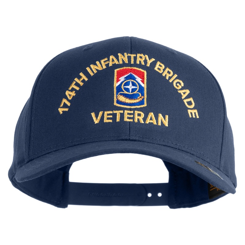 U.S. Army 174th Infantry Brigade Embroidered Retro Cotton Blend Snapback Cap Navy One Size