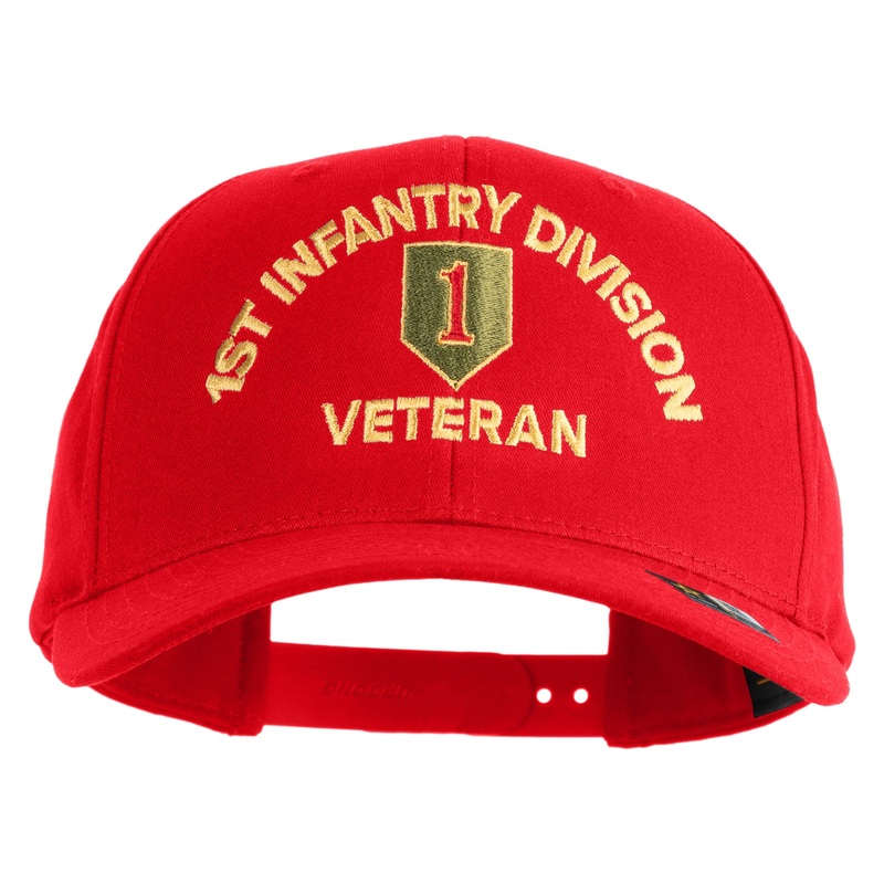 U.S. Army 1st Infantry Division Embroidered Retro Cotton Blend Snapback Cap Red One Size
