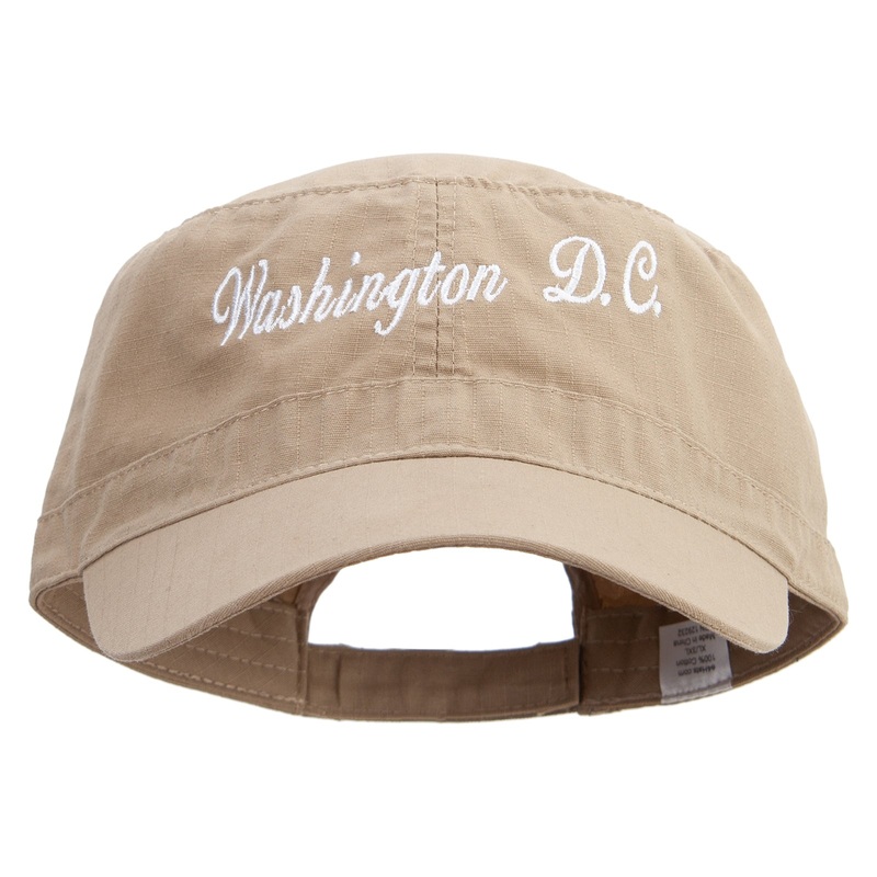 Washington D.C Embroidered Big Size Adjustable Ripstop Army Cap Khaki XL-3XL
