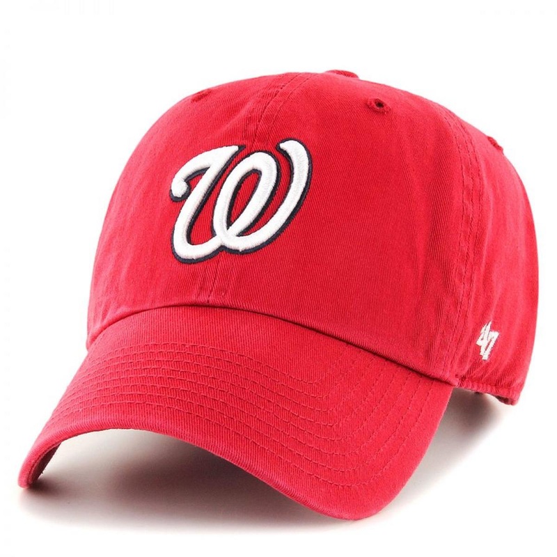 Washington Nationals MLB Clean Up Strapback Baseball Cap Dad Hat RED ADJUSTABLE