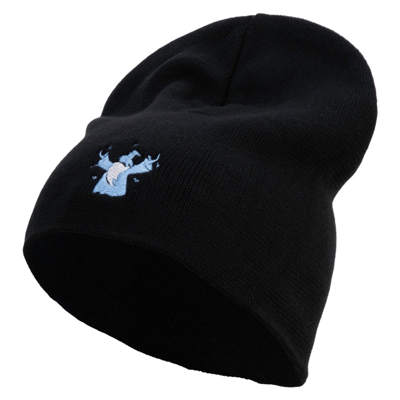 Wizard Embroidered Big Size Superior Cotton Short Knit Beanie Black XL-3XL