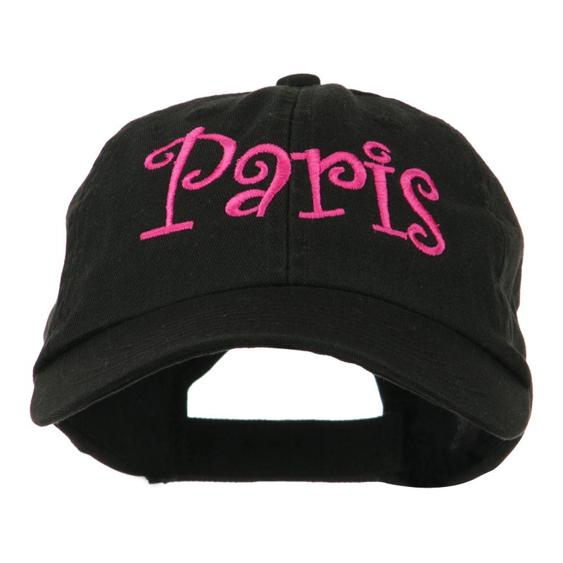 Wording of Paris Embroidered Cap Black One Size