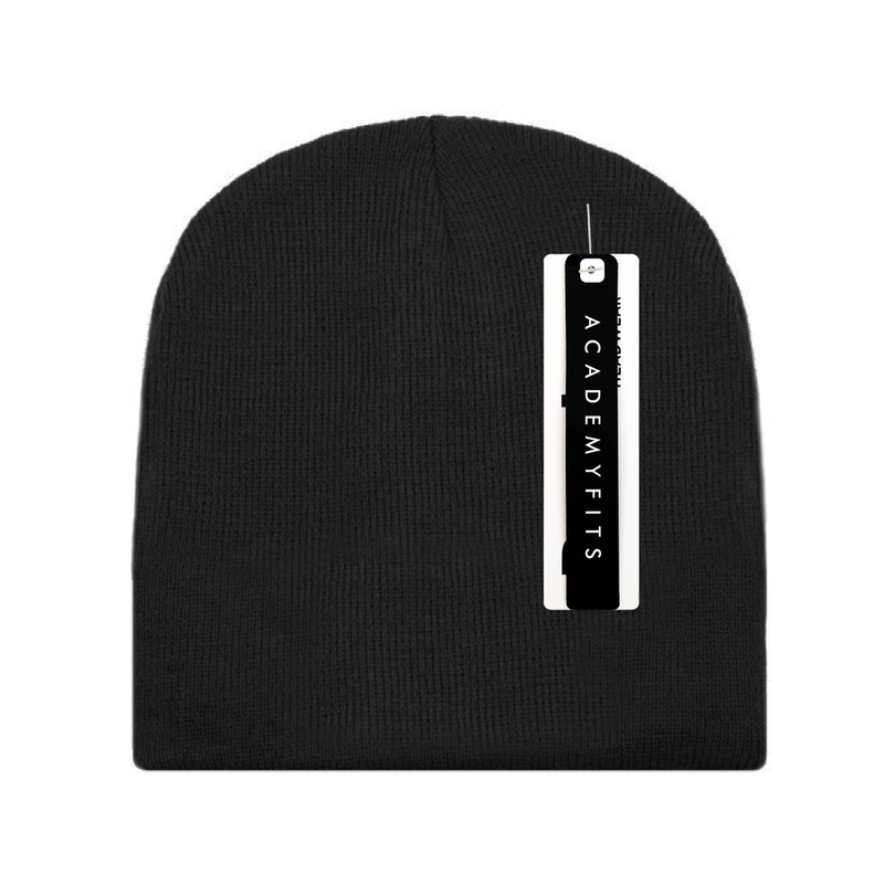 Academy Fits Knit Beanie Cuffless 9 inch 6012 Black