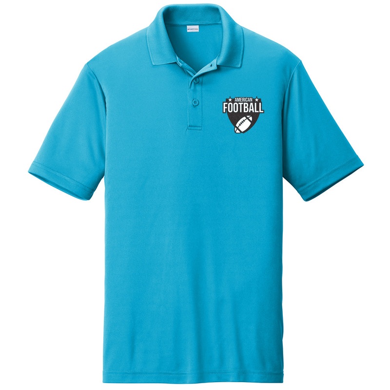 American Football Graphic Design Men’s Big Size PosiCharge Competitor Polo Tee Shirt Atomic Blue XL