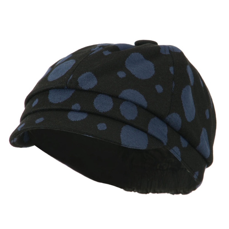 Girl’s Polka Dots Elastic Cabby Cap Blue One Size