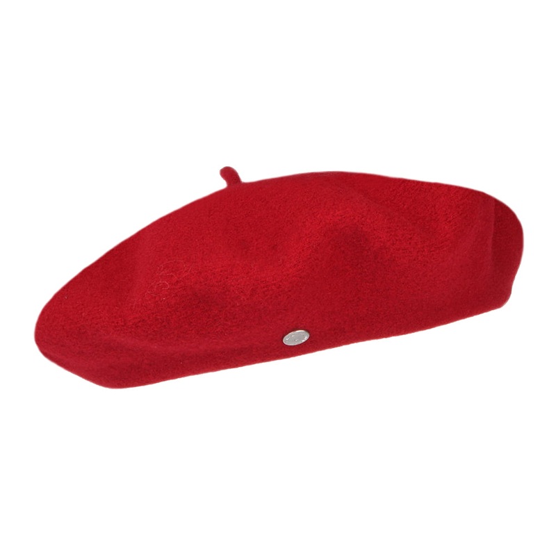 Hritage par Laulhre Hats Authentique Merino Wool Beret – Red 1-Size