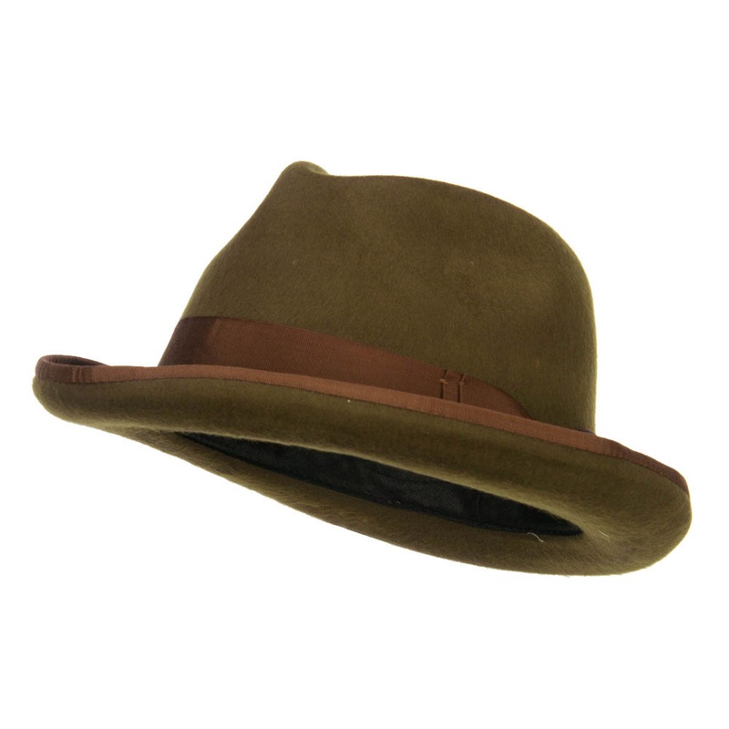 Men’s Brushed Wool Felt Fedora Brown L