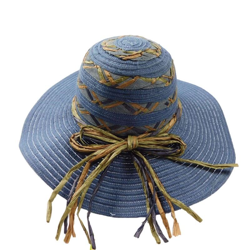 Metallic Blue Floppy Hat