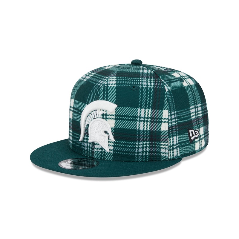 Michigan State Spartans Plaid 9FIFTY Snapback Hat One Size