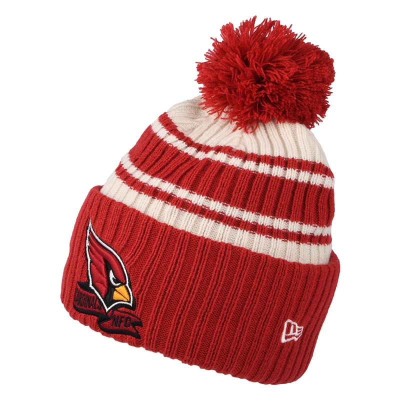 New Era Arizona Cardinals Bobble Hat – NFL Sideline Sport Knit – Red-White 1-Size