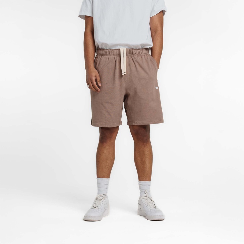 New Era Branded Alden Taupe Gray Sweatshorts S