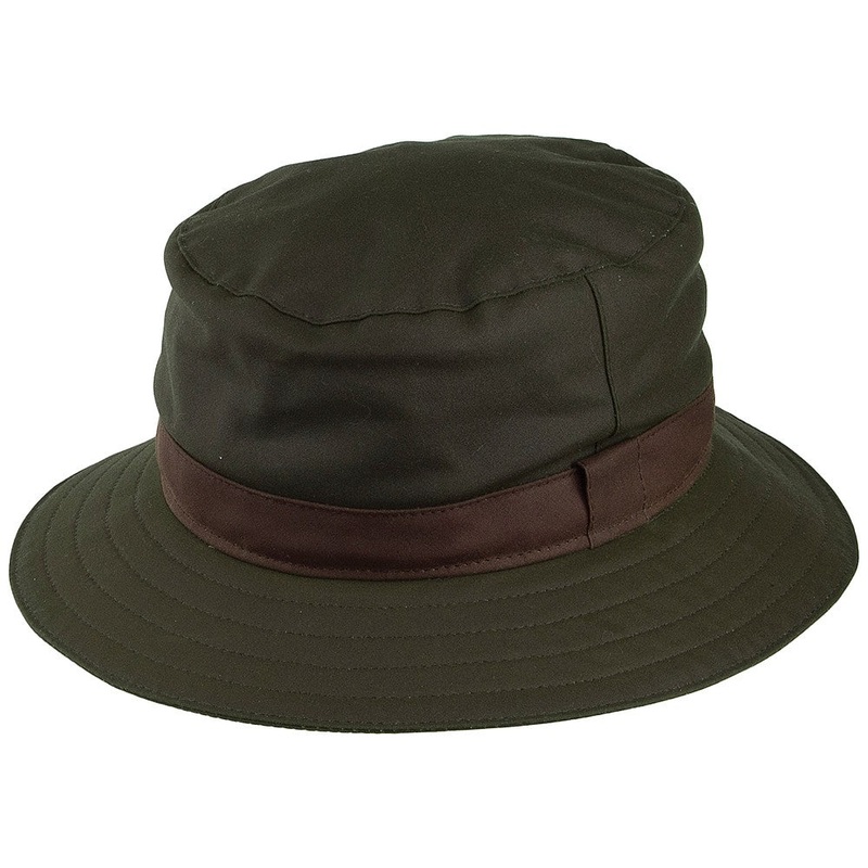 Olney Hats Waxed Cotton Waterproof Bucket Hat – Olive S