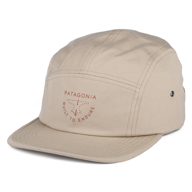 Patagonia Hats Forge Mark Crest Maclure Organic Cotton 5 Panel Cap – Tan Adjustable